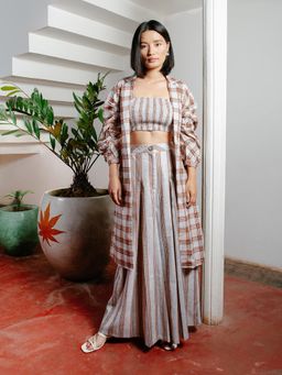 House of Fett - Lagos Grey Crop Top with Pant and Jacket Co-Ords