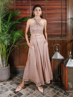 House of Fett - Orlean Shimmer Cream Top with Pant Co-Ords