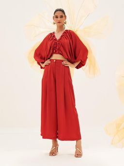 House of Fett - Rosamore Red Top with Pant Co-Ords