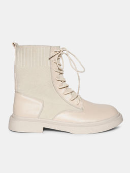 Twenty Dresses by Nykaa Fashion - Cream Following The Shadows Boots