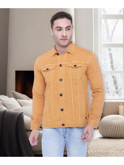 KUONS AVENUE - Mens Yellow Casual Trucker Denim Jacket