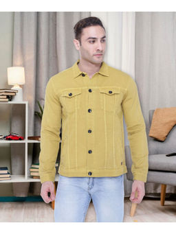 KUONS AVENUE - Mens Green Casual Trucker Denim Jacket