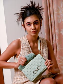 Odette - Sea Green Faux Furry Handle Sling Bag