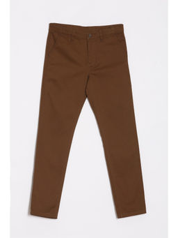 Allen Solly - Boys Brown Slim Fit Solid Trouser