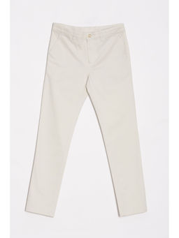 Allen Solly - Boys Off White Slim Fit Solid Trouser