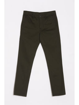 Allen Solly - Boys Dark Green Slim Fit Solid Trouser