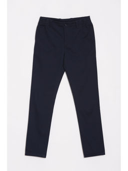 Allen Solly - Boys Navy Blue Slim Fit Solid Trouser
