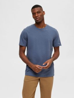 Selected - Blue Crew Neck T-Shirt