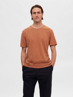 Selected - Brown Crew Neck T-Shirt