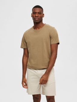 Selected - Brown Crew Neck T-Shirt