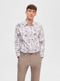 Selected - White Floral Full Sleeves Shirt