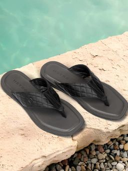 Metro - Mens Black Open Casual - Sandals with Flat sole