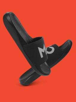 Mochi - Men Synthetic Logo Strap Textured Sole Sliders