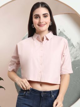 FITHUB - Women Rose Gold Solid Shirt