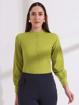 FITHUB - Women Green Solid Shirt