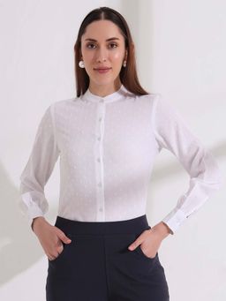 FITHUB - Women White Solid Shirt