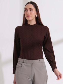 FITHUB - Women Brown Solid Shirt