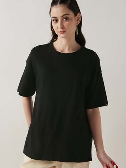 Bewakoof - Air 1.0 Women's Jet Black Oversized T-shirt