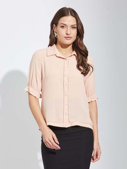 Latin Quarters - Women Peach Solid Shirt