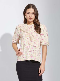 Latin Quarters - Women Beige Printed Top
