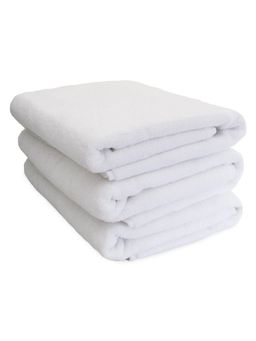 Heelium - Bamboo Bath Towel, Soft, Absorbent & Odour Free, 140x70cm, Set of 3, White
