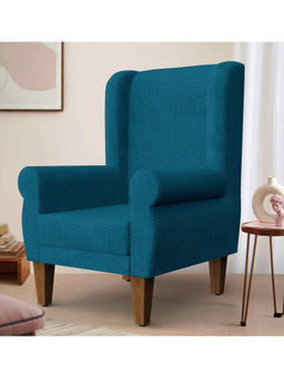 Chumbak - Begum Wing Chair - Mediterranian Blue