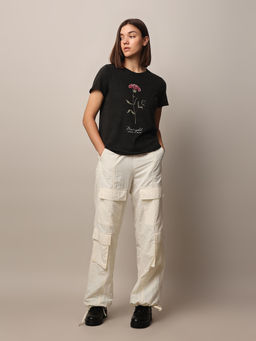 ONLY - Graphic Printed Black T-Shirt