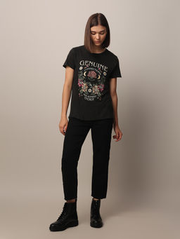 ONLY - Graphic Printed Black T-Shirt