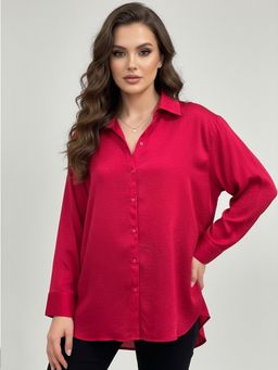 Qurvii - Red Satin Crush Party Shirt