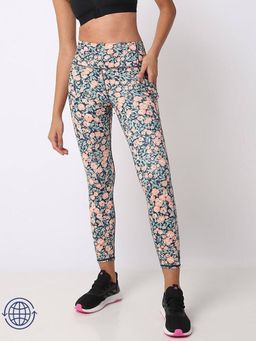GAP - Women's Mid-Rise Floral Skinny Fit Peach Leggings