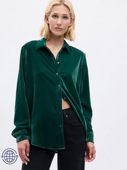 GAP - Green Women's Solid Shirt