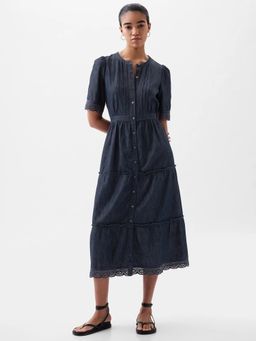 GAP - Women's Lace Shirt Midi Dress