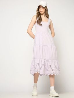 GAP - Women's Purple Cut-Work Midi Dress