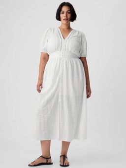 GAP - Women's Self-Design V-Neck Midi Dress