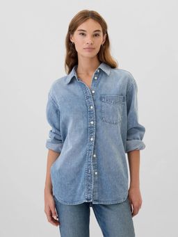 GAP - Blue Women's Solid Shirt
