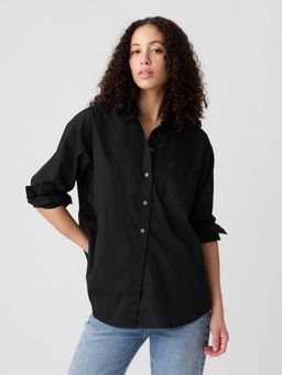 GAP - Black Women's Relaxed Fit Solid Shirt