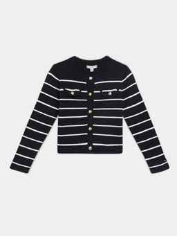 Tommy Hilfiger - Girls Regular Fit Cotton Open-Front Jacket