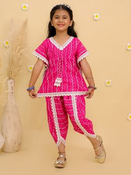 Junitos - Pink Stripe Top with Dhoti
