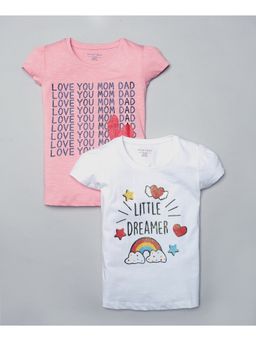 PLUM TREE - Love Your Mom and Dad Print T-Shirt (Pack Of 2)