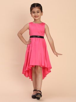 Toy Balloon Kids - Pink High-Low Party Wear Dress