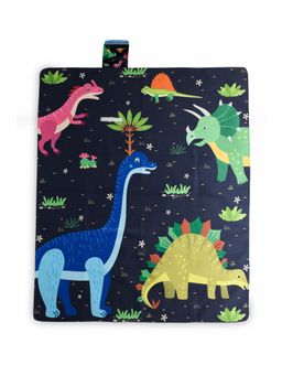 Saral Home - Dinosaur Printed Microfiber Picnic Mat-125X150Cm-4X5 Ft-Blue