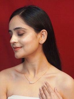 Niscka - 24K Gold-Plated White Faux Pearls Necklace