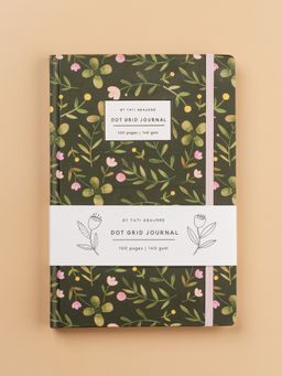 Happywagon - Wildflowers Green Dot Grid Journal