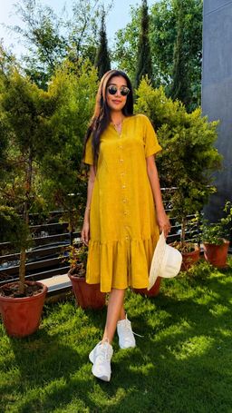 Tasveer India - Yellow Cotton Dress