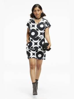 TERRA LUNA - Omnia Black Khadi A Line Mini Dress