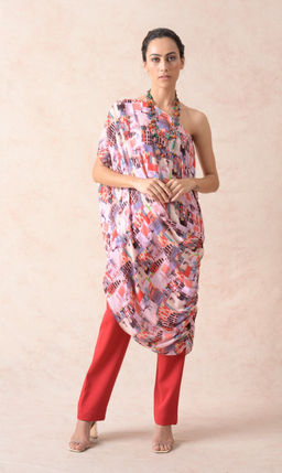THETAA - Cowl White Tunic with Pant