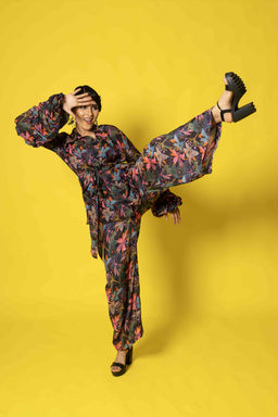 Sainy Garg Couture - Neon Night Blue Co-Ord Set