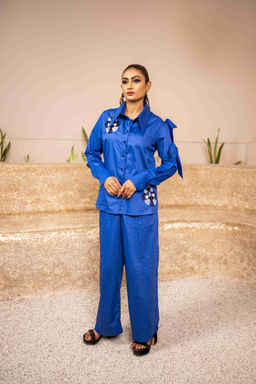 Sainy Garg Couture - Bow-Tastic Blue Co-Ord Set