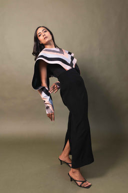 Sainy Garg Couture - Charcoal Charm Black Co-Ord Set