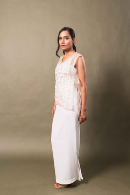 Sainy Garg Couture - Soft Sakura Beige Co-Ord Set